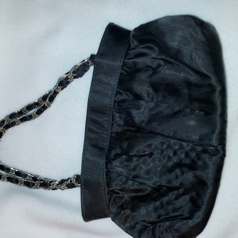 Darling black satin evening bag